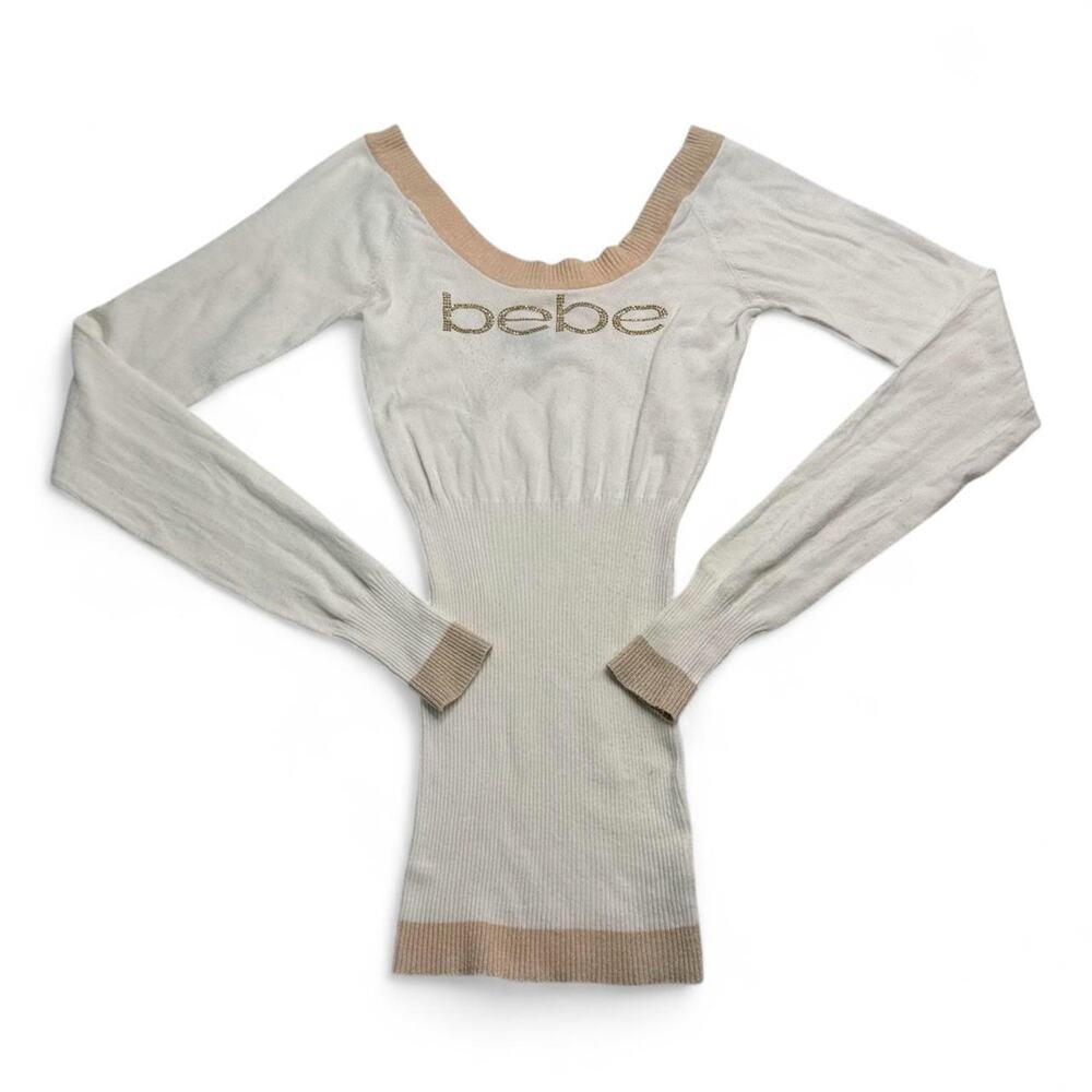 Bebe Y2K Longsleeve Top Super snatching and fitted size small Mcbling detail